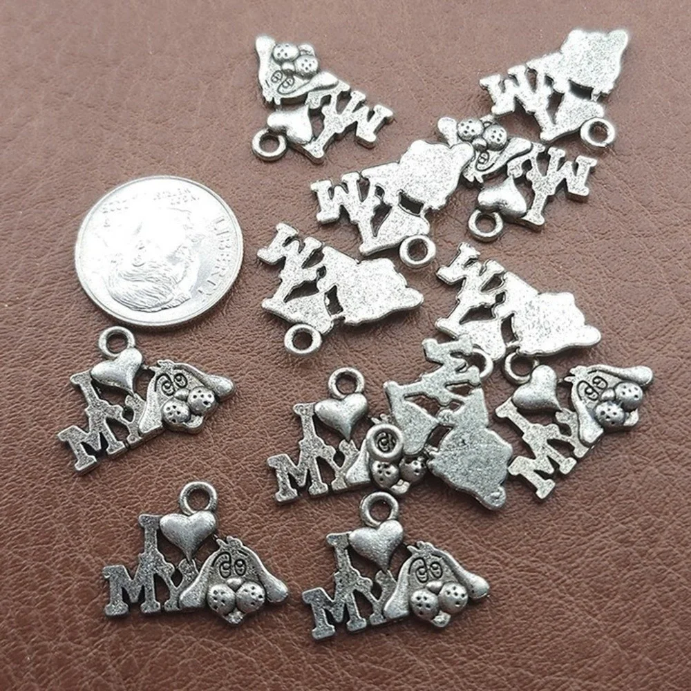 12pcs I‎ Love My Dog Charms, jewelry making